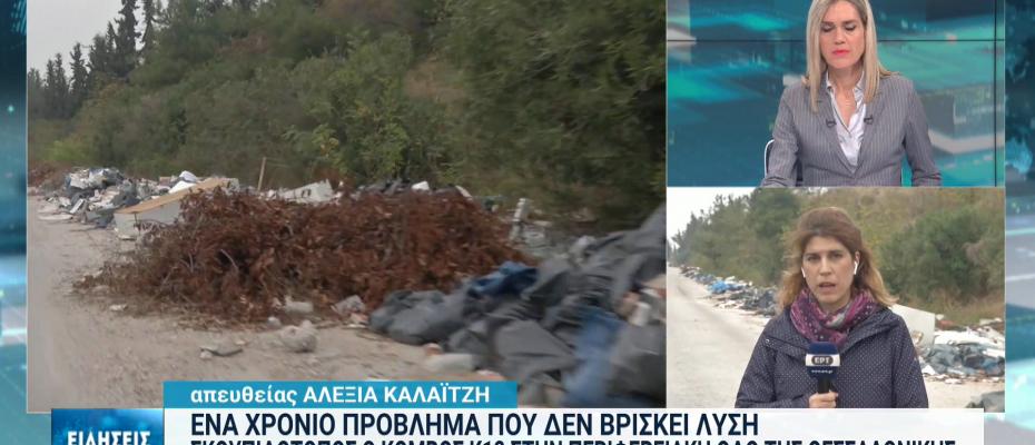 Θεσσαλονίκη: Σκουπιδότοπος σε παράδρομο της ΕΟ Θεσσαλονίκης - Μουδανίων